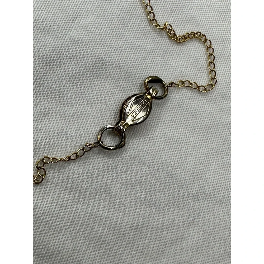 1/20th 12k Gold Necklace Childs Chain Faux Pearl Delicate 15 in Links VTG
